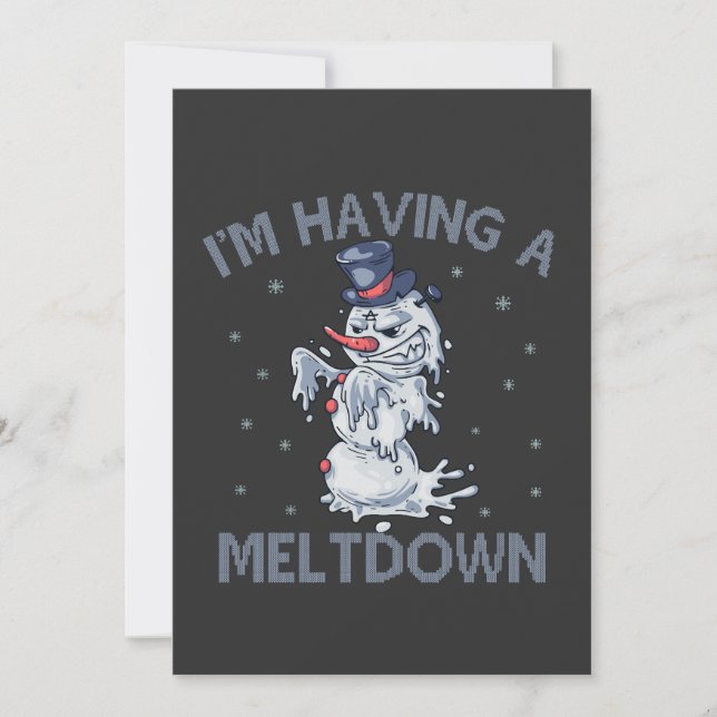 Convite Estou a ter um Snowman Feliz Natal. (Frente)