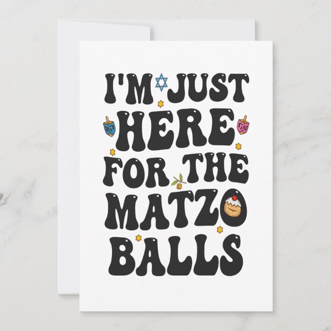 Convite Estou Aqui Apenas Para as Bolas de Matzo Engraçada (Frente)