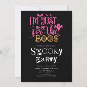 Convite Estou aqui para a festa do Boos Halloween