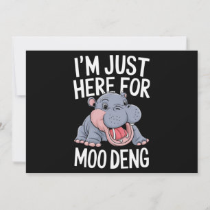 Convite Estou aqui para Moo Deng Cute Baby Hippo