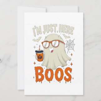 Convite “Estou Aqui Só Para Boos” Design de Fantasma