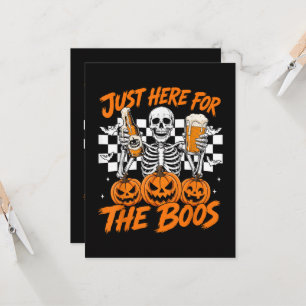 Convite Estou Aqui Só Para Os Vaias Esqueleto de Halloween