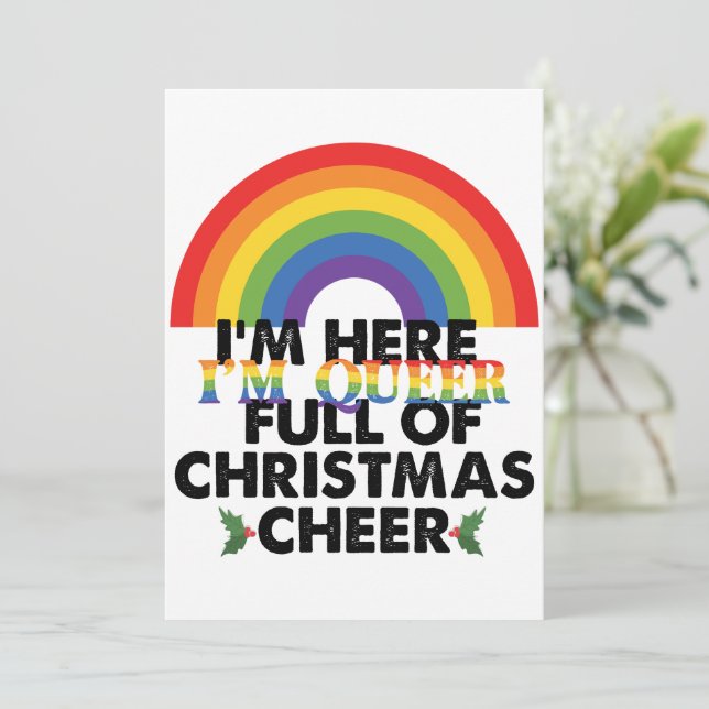 Convite Estou aqui, sou queer e estou cheio de espírito na (Em pé/Frente)