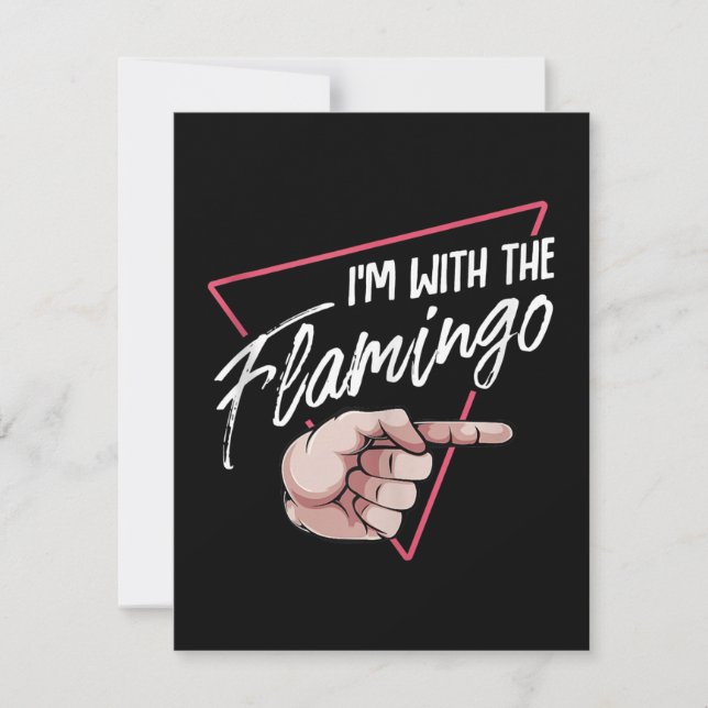 Convite Estou Com Flamingo Halloween Fantasia de Casal Com (Frente)