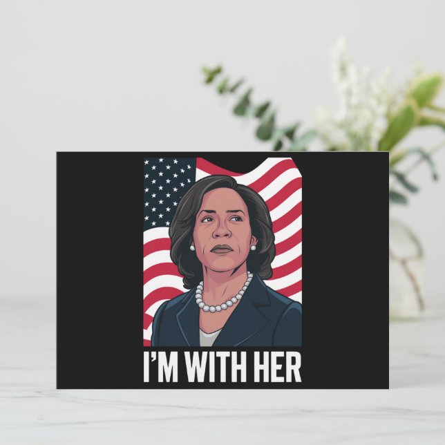 Convite Estou com seu voto em Kamala para 2024, presidente (Em pé/Frente)