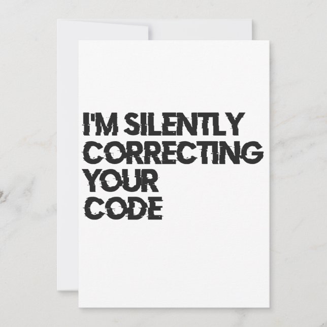 Convite Estou Corrigindo Silenciosamente Seu Código Divert (Frente)