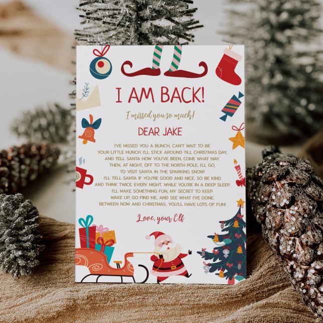 Convite Estou de volta à Elf Carta de Natal (Criador carregado)