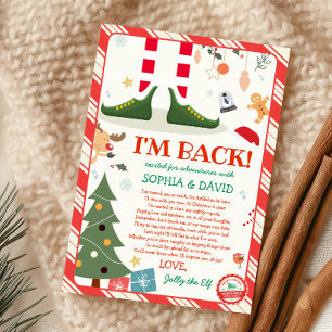 Convite Estou de Volta Carta de Chegada do Elfo de Natal