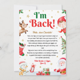 Convite Estou de Volta Carta de Chegada do Elfo de Natal R