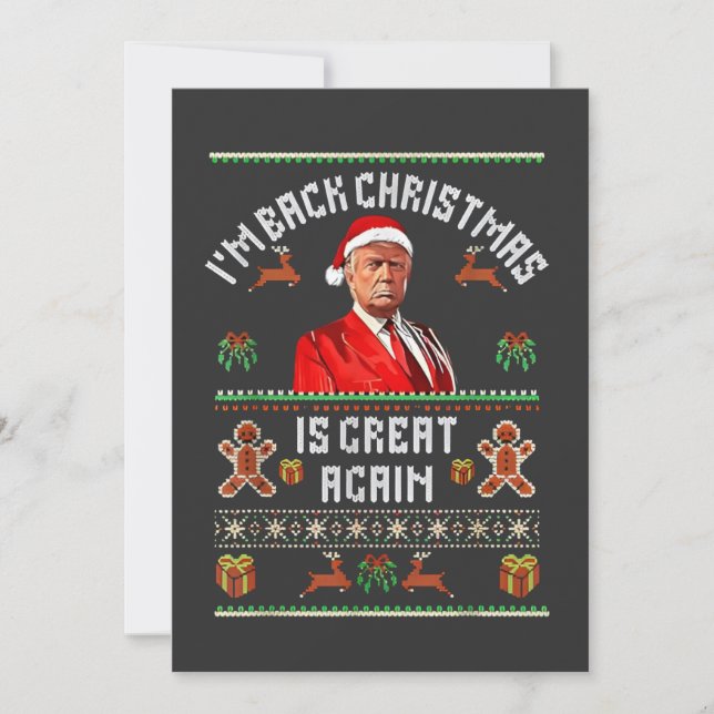 Convite Estou de Volta, O Natal É Ótimo Novamente Trump El (Frente)