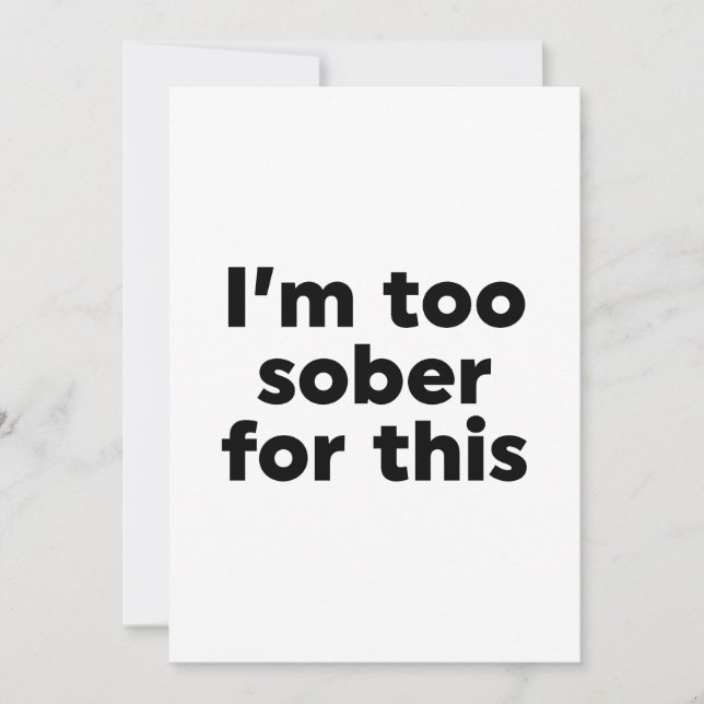 Convite Estou muito sóbrio para isso (Frente)