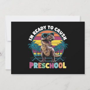 Convite Estou Pronto Para Esmagar Pré-Escolar Dinossauro T