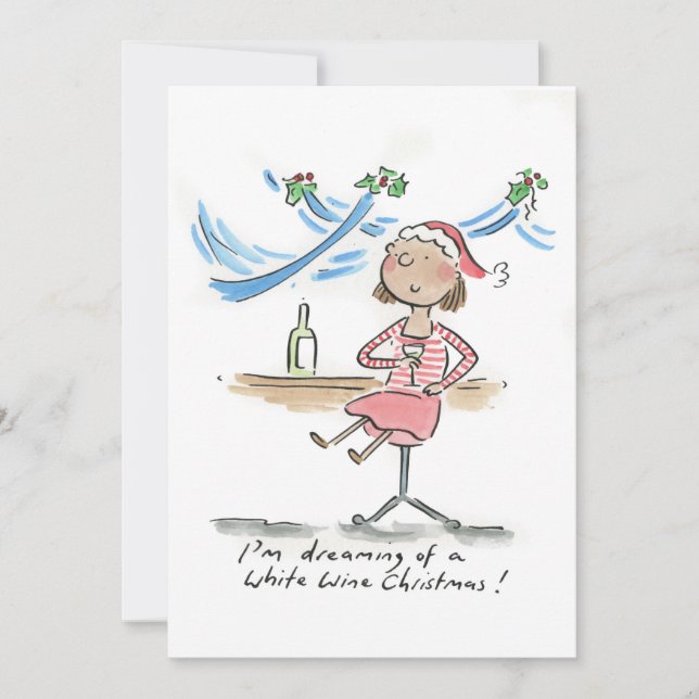 Convite Estou sonhando com um Natal de vinho branco (Frente)