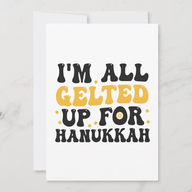 Convite Estou todo presenteado para o Hanukkah Piada Chanu (Frente)