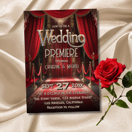 Convite Estreia de Casamento no Tapete Vermelho de Filme d