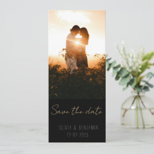 Convite Estreito Minimalista 2 foto Salvar a Data