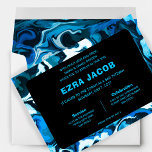 Convite Estrela Azul do Marble do Bar Personalizado David<br><div class="desc">Cartão perfeito para anunciar um morcego mitzvah, bar mitzvah ou outra celebração judaica! Mão fez abstrato de arte para você na frente e atrás! TOTALMENTE PERSONALIZÁVEL! Clique em "Personalizar" acima para editar o texto. Clique em "editar usando a ferramenta design" para ajustar as fontes, as cores e os posicionamentos e...</div>
