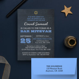 Convite Estrela Azul do Quadro Chalkboard do David Bar Mit