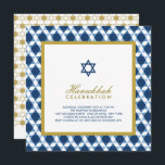 Convite Estrela Azul E Dourada Do Festa De Feriado De Davi<br><div class="desc">Concebido por gordura*fa*estanho. Fácil de personalizar com seu próprio texto,  foto ou imagem. Para pedidos personalizados,  entre em contato direto com o . Aplicam-se taxas personalizadas. www.zazzle.com/fat_fa_tin www.zazzle.com/color_therapy www.zazzle.com/fatfatin_blue_knot www.zazzle.com/fatfatin_red_knot www.zazzle.com/fatfatin_mini_me www.zazzle.com/fatfatin_design www.zazzle.com/fatfatin_ink</div>