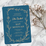 Convite Estrela Botânica Delicada de David Bar Bat Mitzvah<br><div class="desc">Cartão perfeito para anunciar um morcego mitzvah, bar mitzvah ou outra celebração judaica! A mão desenhou uma delicada arte de trama de folha para você! TOTALMENTE PERSONALIZÁVEL! Clique em "Personalizar" acima para editar o texto. Clique em "editar usando a ferramenta design" para ajustar as fontes, cores e posicionamentos e para...</div>