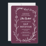 Convite Estrela Botânica Delicada de David Bar Bat Mitzvah<br><div class="desc">Cartão perfeito para anunciar um morcego mitzvah, bar mitzvah ou outra celebração judaica! A mão desenhou uma delicada arte de trama de folha para você! TOTALMENTE PERSONALIZÁVEL! Clique em "Personalizar" acima para editar o texto. Clique em "editar usando a ferramenta design" para ajustar as fontes, cores e posicionamentos e para...</div>