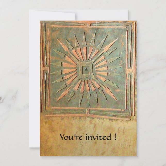 Convite ESTRELA DA MANHÃ, amarelo verde antigo, branco (Frente)