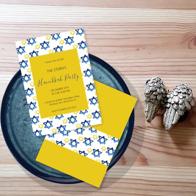 Convite Estrela De Água Do Partido Hanukkah De David (Criador carregado)