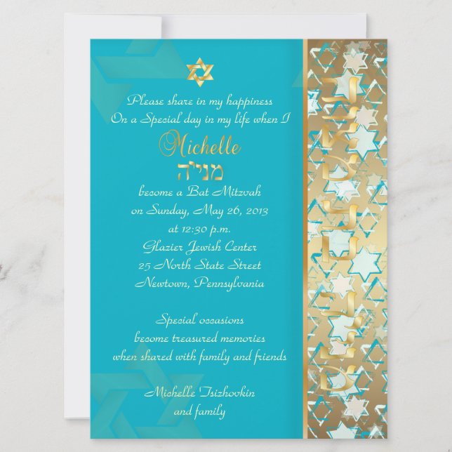 Convite Estrela-de-chuva PixDezines de fundo david/diy (Frente)