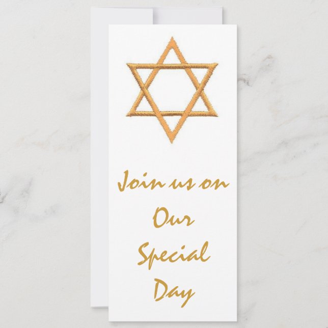 Convite Estrela de Davi Casamento Judaico (Frente)