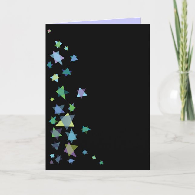 Convite Estrela de David Black Invitation Bat Bar Mitzvah (Frente)