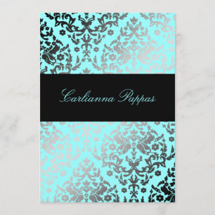 Convite Estrela de David de brilho do azul de turquesa do