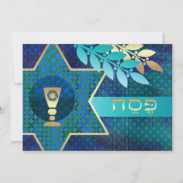 Convite Estrela de David e Kiddush Cup