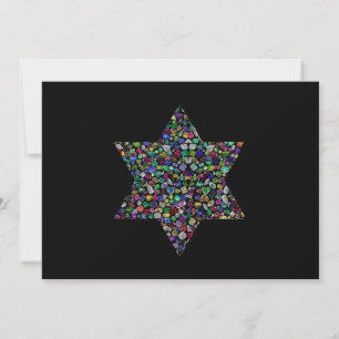 Convite Estrela de David feita com Gemas em todas as Cores