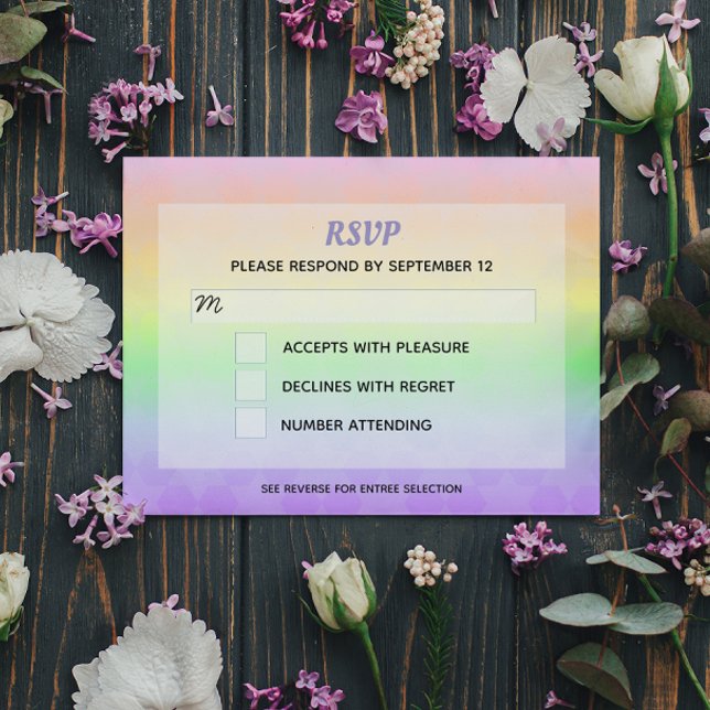 Convite Estrela de David Pastel Ombre Bat Mitzvah RSVP (Criador carregado)