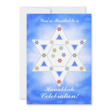 Estrela de Hanukkah e Flocos de Neve Celebram Azul