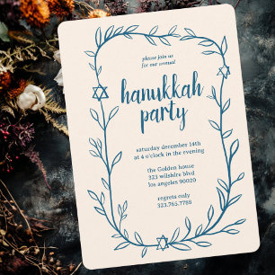 Convite Estrela Delicada do Partido Hanukkah