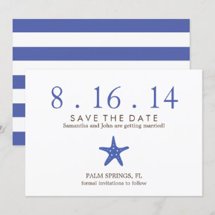 Convite Estrela do Mar Azul Real Casamento Save the Date