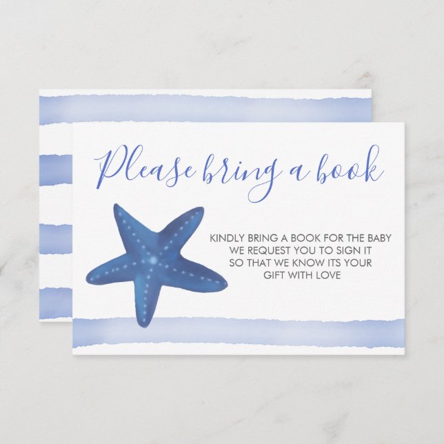 Convite Estrela do mar | Chá de fraldas De Oceano Traga Um (Frente/Verso)