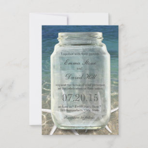 Convite Estrela-do-Mar Elegante e Casamento Azul na Praia