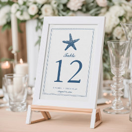 Convite Estrela-do-Mar Elegante | Número da Mesa