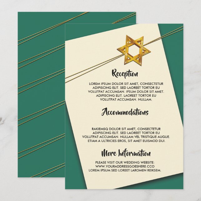 Convite estrela do programa de casamento David (Frente/Verso)