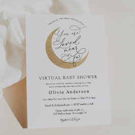 Convite Estrela e Lua de Twinkle do Chá de fraldas Virtual