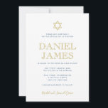 Convite Estrela Elegante, Texto atrás, Bar Mitzvah<br><div class="desc">Use o verso deste convite para adicionar seus detalhes de celebração e resposta.</div>
