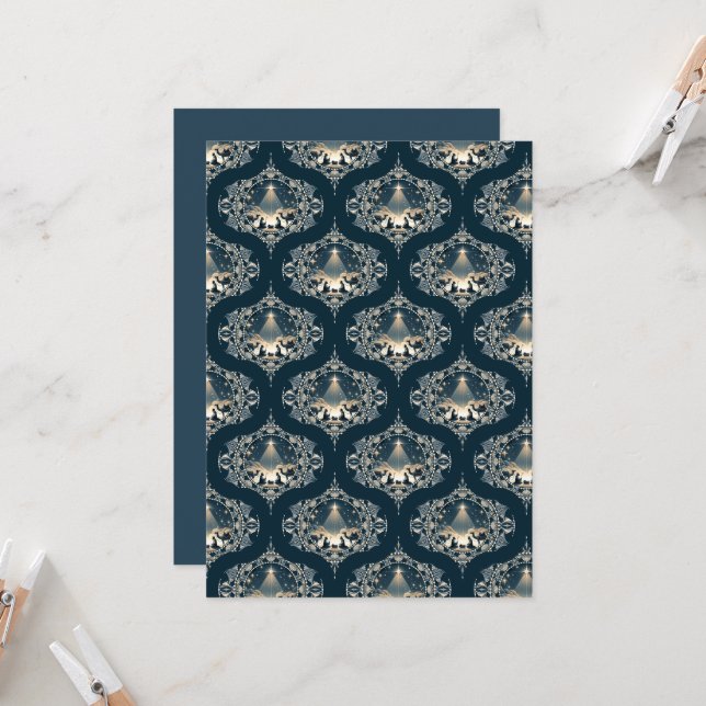 Convite Estrela Imprimível do Meio século Maravilha Ogee (Frente/Verso In Situ)