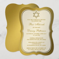 Estrela Judaica Metálica Dourada De David Bar Mitz