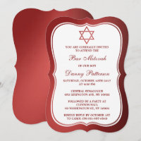 Estrela Judaica Metálica Vermelha De David Bar Mit
