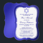 Convite Estrela Judia Metálica Azul De David Bar Mitzvah<br><div class="desc">Estes convites podem ser personalizados para qualquer evento judeu sagrado, incluindo o Bar Mitzvah, Bat Mitzvah, Confirmação, Casamento, etc. Adicione seu texto personalizado usando a seção "Editar este modelo de design" ou clique no botão azul "Personalizá-lo" para alterar o estilo e a cor da fonte ou para adicionar uma foto...</div>