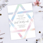 Convite Estrela Moderna de David Pastel Bat Mitzvah<br><div class="desc">Estrela moderna de David Pastel Bat Mitzvah Invitation apresenta um esboço exclusivo e moderno de Star de David em um belo efeito holográfico em torno de seus detalhes de evento.</div>