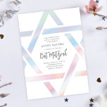 Convite Estrela Moderna Simples de David Pastel Bat Mitzva<br><div class="desc">Estrela moderna de David Pastel Bat Mitzvah Invitation apresenta um esboço exclusivo e moderno de Star de David em um belo efeito holográfico em torno de seus detalhes de evento.</div>