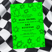 Estrela Neon Bold Watercolor de David Bat Mitzvah,